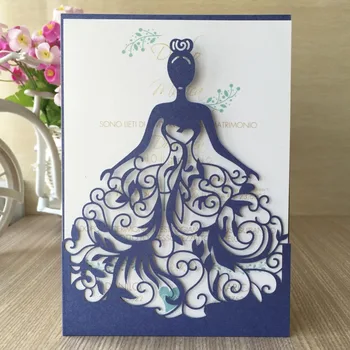 

12psc/lot Free shipping Wedding Party Invitation Card Romantic Cards Envelope Delicate Carved Pattern Wedding Invitations Party