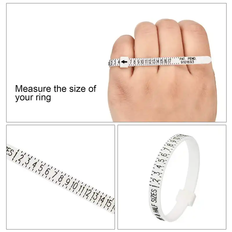 Tamaño de Reino Unido Anillo Calibrador Medida dedo para hombres y Mujeres tallas Calibre reutilizable de A-Z
