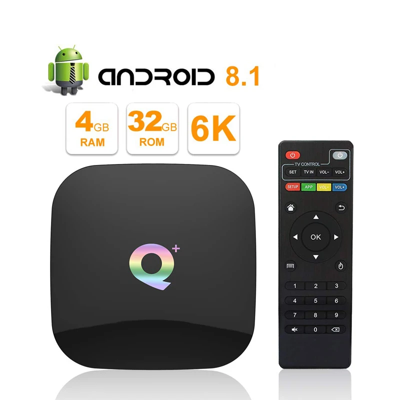

Q Plus Smart TV Box Android 8.1 TV Box 4GB Ram 32GB 64GB Rom 4K IP TV Allwinner H6 Set Top Box
