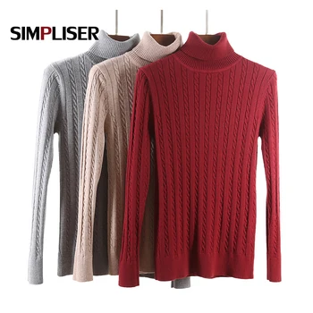 

Vintage Women Knitted Sweaters 2019 Winter Stretch Slim Femme Basic Pullovers Pink White Khaki Ladies Fashion Tops