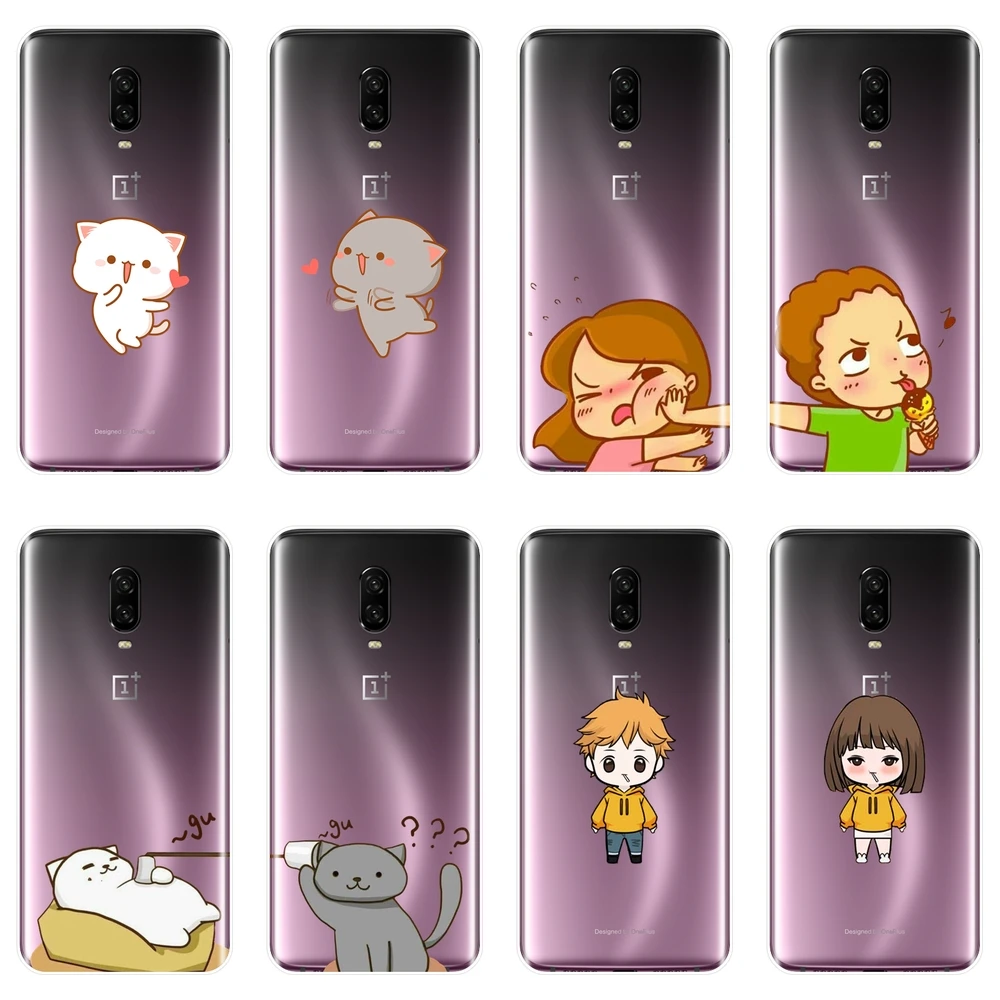 Чехол для телефона из ТПУ OnePlus 6 6T 5T 3 T мягкий силиконовый чехол с милой парой Love Best