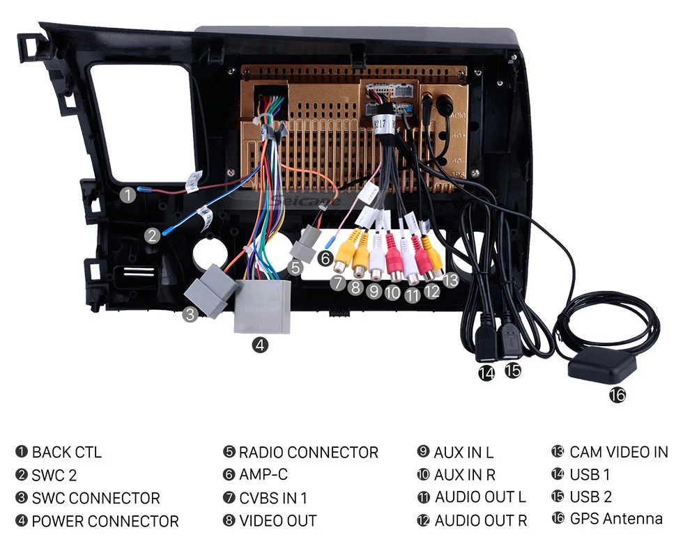 Seicane Android 8,1 10," 2DIN Автомагнитола gps навигация для 2006-2010 2011 HONDA CIVIC правый руль стерео головное устройство плеер