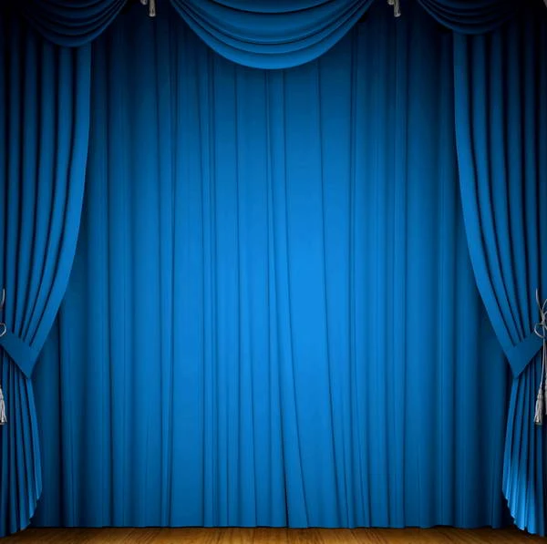 Blue Curtain Stage Background polyester or Vinyl cloth High quality  Computer print party photo backdrop