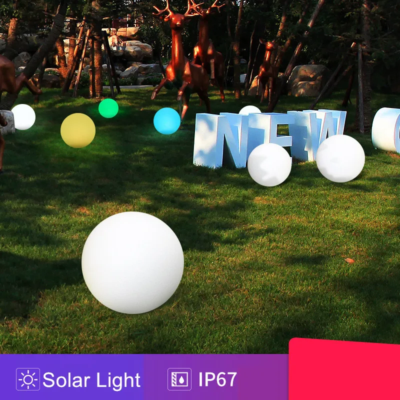 

Solar Ball Light RGB Colorful LED Floating Ball illuminated swimming pool ball light Outdoor Garden Light With Remote Control