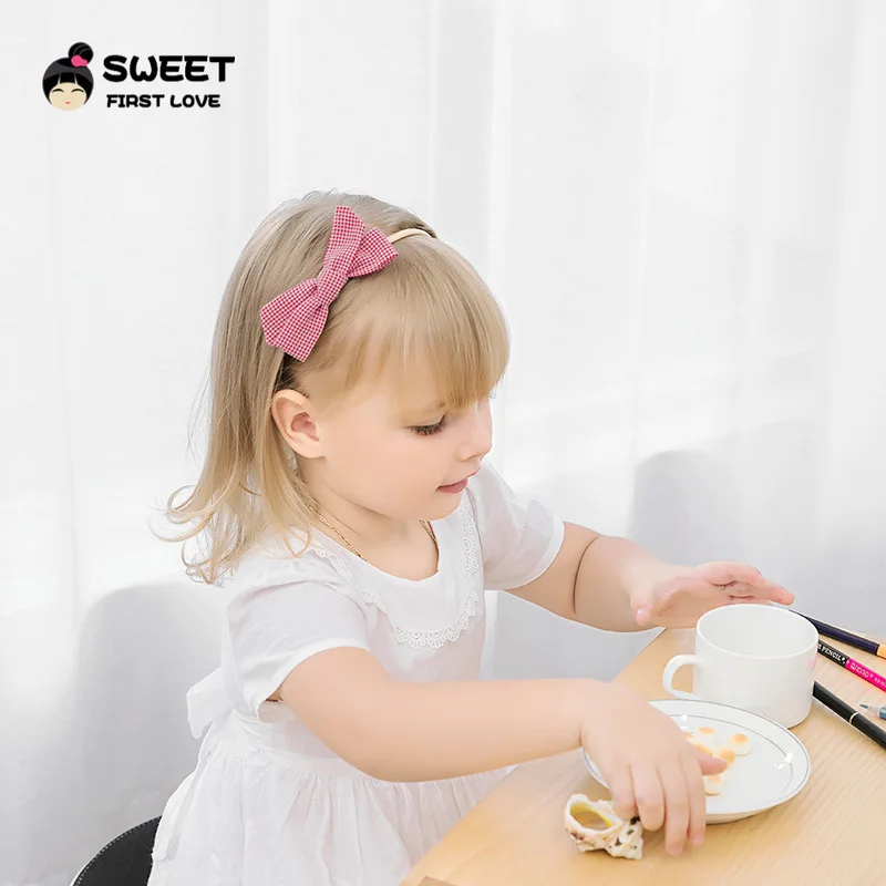 

Haar Unisex Time-limited Accessoires New Sale For Fashion Bows Headband Baby Child Kids Pearl Fresh Style Headwear 2019 Lattice