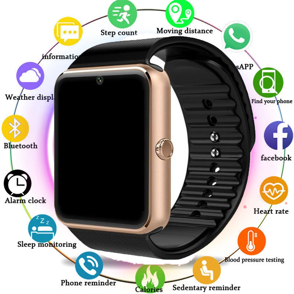 

New Smart Watch GT08 Smartwatch Women Men Relogio Phone Call Big Battery SD Card Touch ScreenFor Xiaomi Huawei iPhone Watch