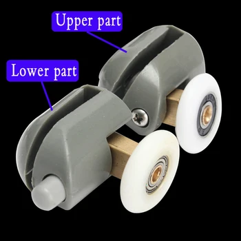 

8Pcs/Set Shower Door Rollers/Runners/Wheels/Pulleys Diameter23mm/25mm,Nylon roller,Copper shatf material. 8pcs/lot