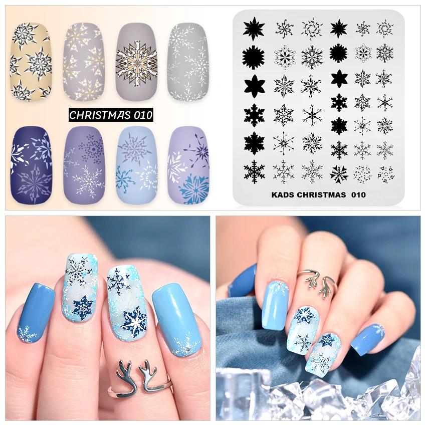 Штамп для ногтей, Рождественская зимняя Снежинка, дизайн, сделай сам, штамп для ногтей, трафареты для ногтей