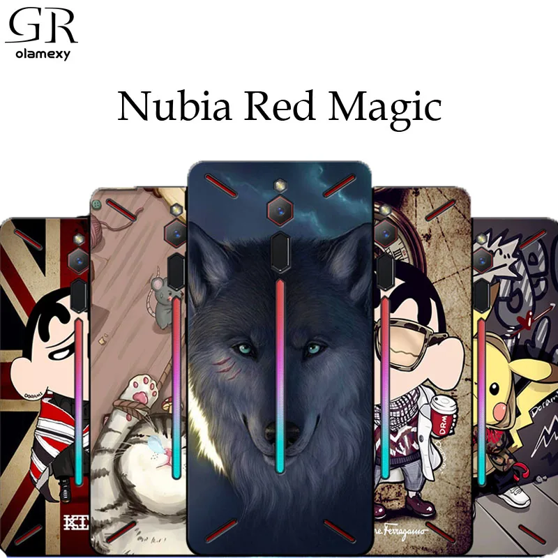 

Red Devil phone case for ZTE Nubia Red Magic cover TPU pattern draw paint cases Mobile phones bag caqa funda