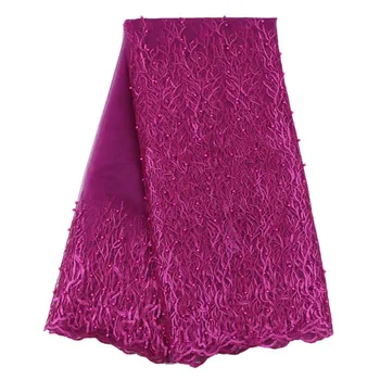 High Quality 2019 African French Net Lace Fabric Embroidered Nigerian Lace Fabric 5Yards Guipure Cord Lace With Stones High Quality 2019 African French Net Lace Fabric Embroidered Nigerian Lace Fabric 5Yards Guipure Cord Lace With Stones