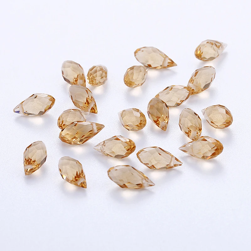 50pcs 6x12mm Clear Oval Faceted Czech Crystal Beads With Hole Briolette Teardrop Of Transparent Glass DIY Jewelry Making | Украшения и