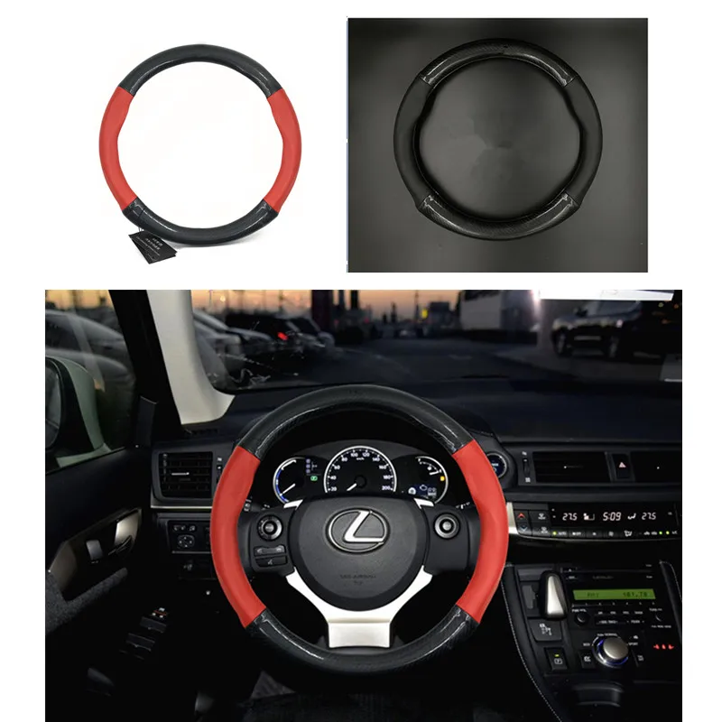 carbon sport leather pvc steering wheel cover for lexus gs rx330 rx300