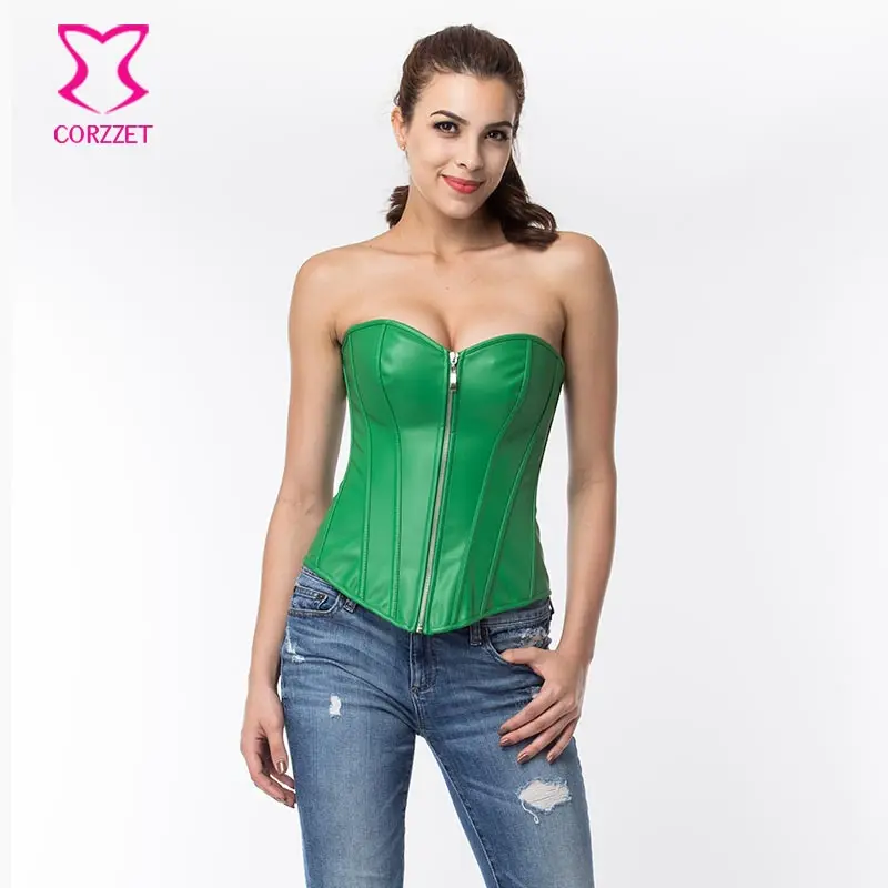Hijau Kulit Corset Sexy Lingerie Zipper Punk Pakaian Korsett Korset Dan Bustiers Gothic Untuk Wanita Corselet Plus Ukuran 6xl Corsets And Bustiers Gothic Leather Corsetpunk Corset Aliexpress