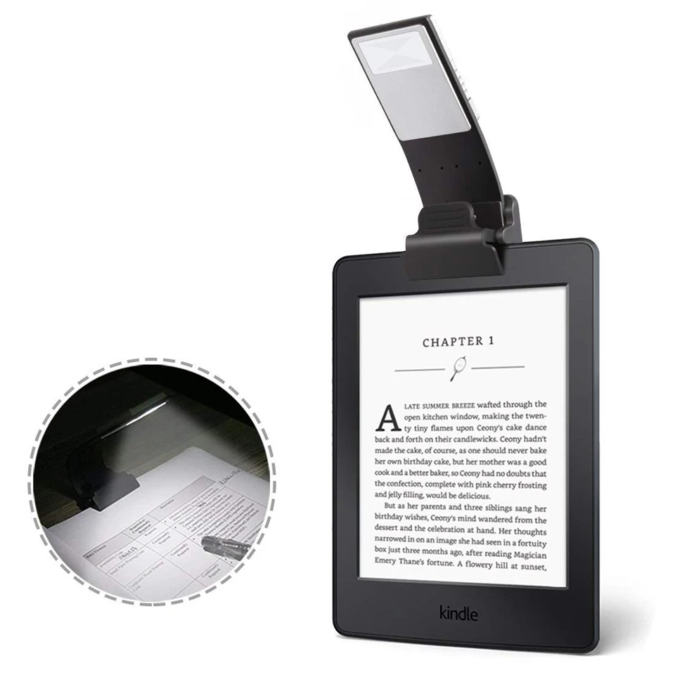 5 в перезаряжаемая электронная книга Светодиодная настольная лампа для Kindle paper USB светодиодный блок питания свет для чтения 4 уровня