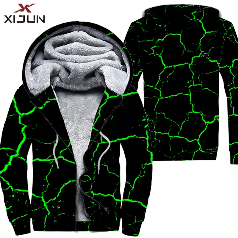 

Xijun USA SIZE Flash 3D Printed Hoodies Sweatshirts for Men Double Fleece Coats Man Winter Jackets Man Casual Tracksuits Clothes