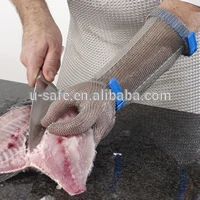 

15cm spring chain mail glove stainless steel mesh glove cutting proof for meat processing chicken used