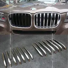 Accessories 14PCS FIT FOR 2014 BMW X5 F15 CHROME MESH GRILLE GRILL BUMPER COVER TRIM MOLDING GARNISH BONNET