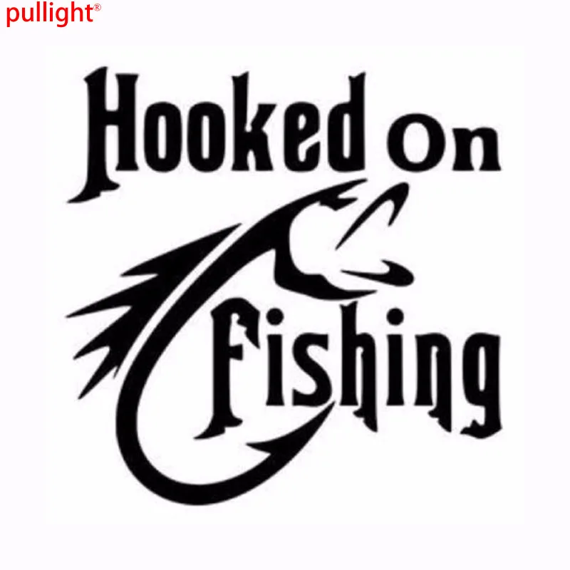 

Car Styling Hooked On Fishing Personality Funny Body Vinyl Decal Car Sticker