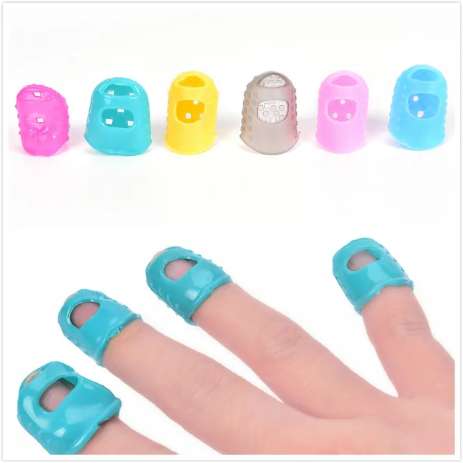 

4Pcs Soft Fingertip Protector Fingerstall Silicone Guitar String Finger Guard Against the Press Finger Ballad Guitar Accessories