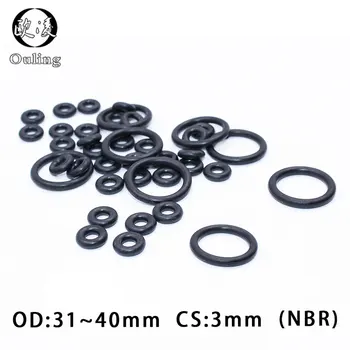 

20PC/lot Rubber Ring NBR Sealing O Ring CS3mm OD31/32/33/34/35/36/37/38/39/40*3mm O-Ring Seal Nitrile Gaskets Oil Rings Washer