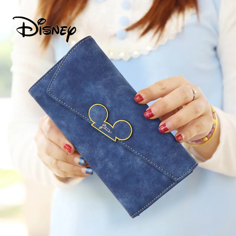 Disney мультфильм длинный кошелек для женщин Микки Маус плюшевый игрушечный кошелек девушка монета сложить мешок милый скраб для женщин ПУ