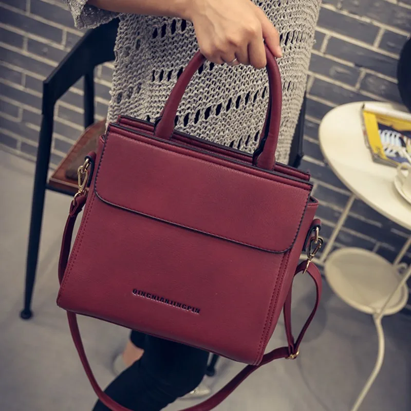 Korean vintage ladies handbags elegant michaeled women tote PU leather
