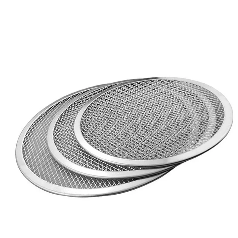 Reuse Non-Stick Aluminum Pizza Mesh Screen Pasta Baking Tray Net Holder Bakeware For Household Shop | Дом и сад