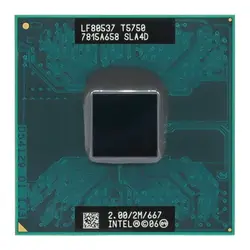 Ноутбук Intel cpu Core 2 Duo T5750 cpu 2M cache/2,0 GHz/667/двухъядерный процессор для ноутбука