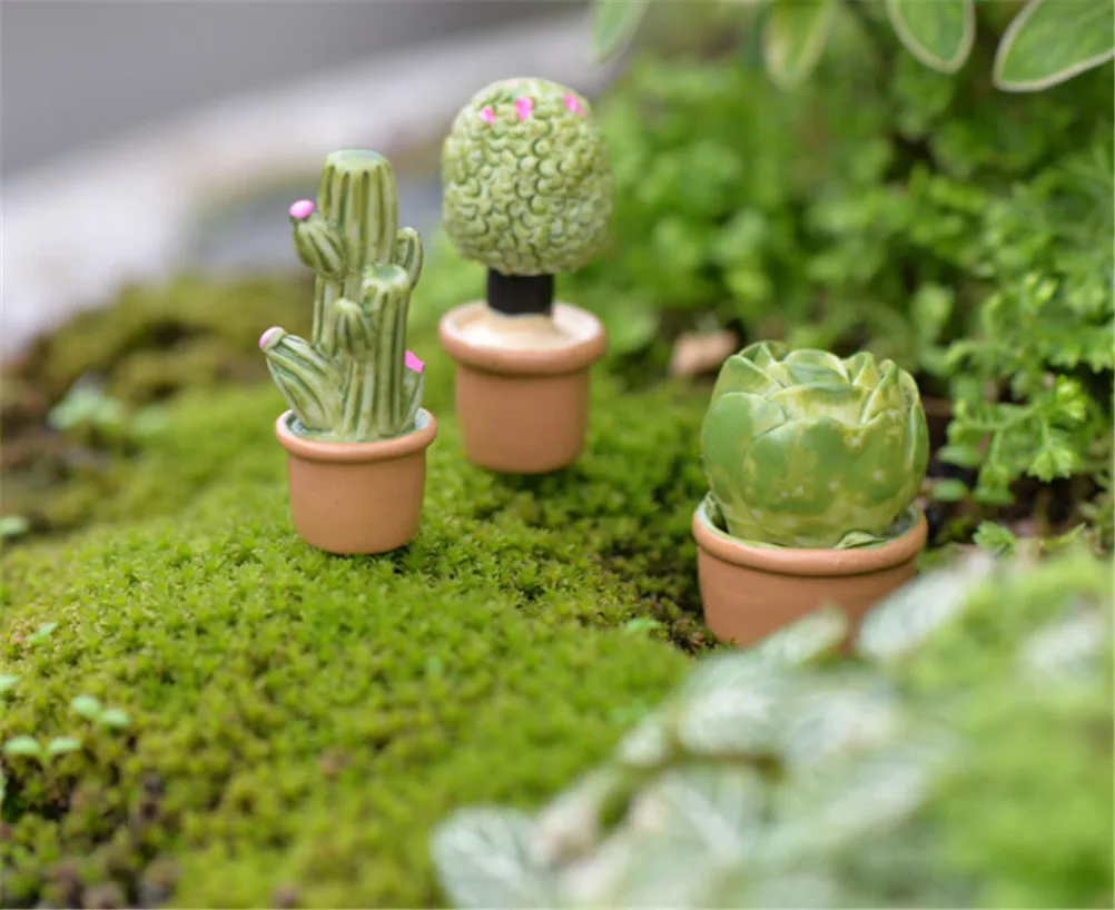 

1:12 Mini Succulent plants Miniature Green Plant In Pot Dollhouse Furniture Decoration Home Decor