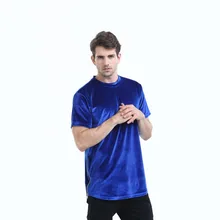 Гладкий Велюр Повседневная футболка для мужчин бархат расширенный однотонная кофта streewear хип-хоп футболка с круглым вырезом Для мужчин
