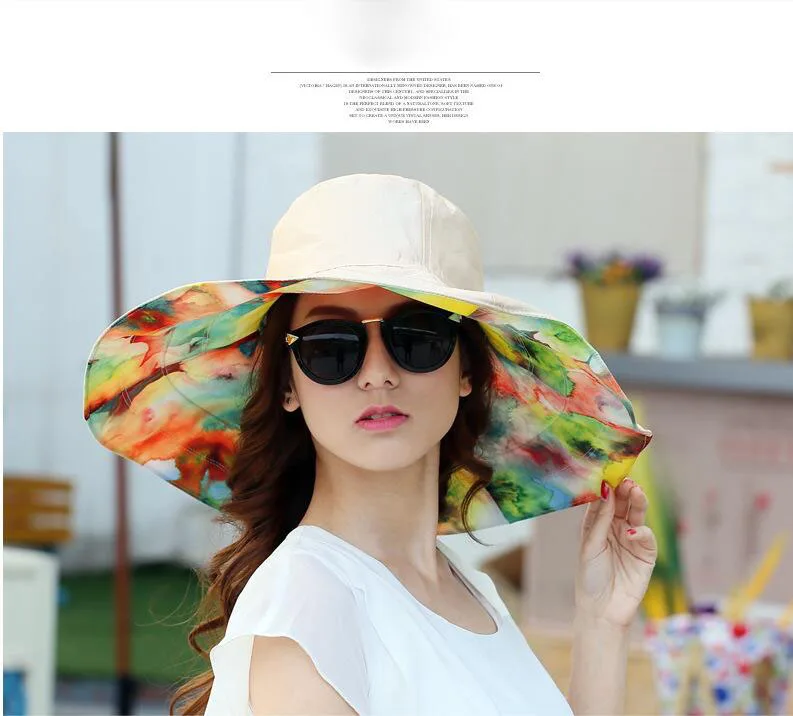 Летние пляжные солнцезащитные шляпы с большими полями для женщин, солнцезащитные кепки с защитой от УФ-лучей с большой головкой, складные стильные модные женские шляпы