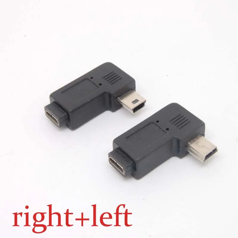 Мини-usb тип A штекер Micro USB B Женский 90 градусов правый/левый угол адаптер