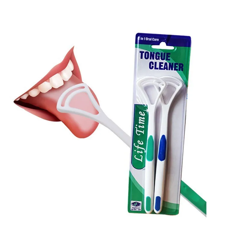 2Pcs/Lot Tongue Cleaner Anti slip Handle Tongue Brush Scraping Oral