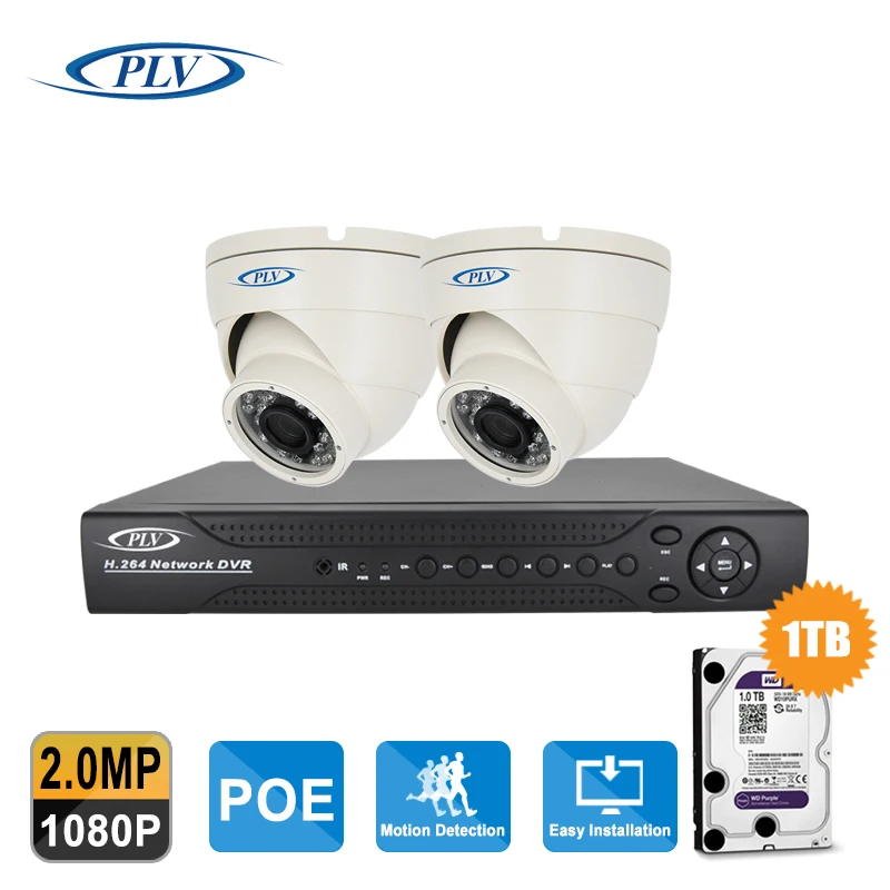 2CH PoE NVR Kit 4 Channel POE NVR Surveillance Security System 2.0 Mega