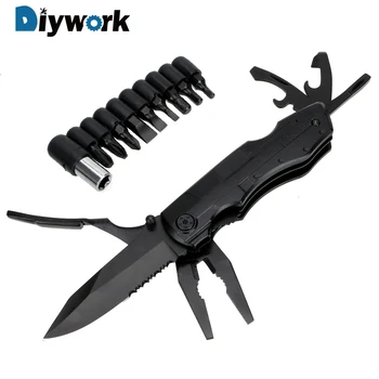 

DIYWORK Camping Outdoor Survival Tools Pliers Knife Bottle Opener Hand Tools Multitool Folding Tools Screwdriver Kit Bits