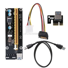 Pci-e 1x к 16x Riser Card USB 3.0 кабель для передачи данных + SATA 4-Булавки IDE Molex Питание # h029 #
