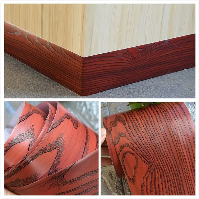 Kayu Garis Pinggang Vinyl Diri Perekat Kertas Tahan Air Kayu Garis Pinggang Vinyl Diri Perekat Kertas Tahan Air Adesivo De Parede Wallpaper Borders