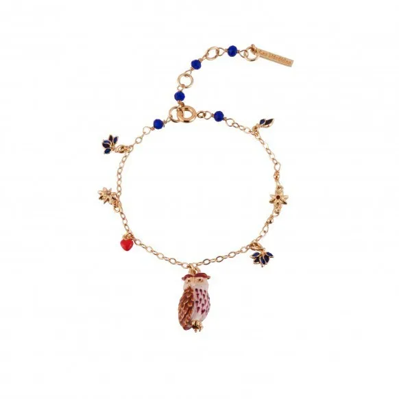 

Enamel Glaze Violet Owl Series Many Hearts Fall Gold Bracelet Can Adjust France New Product Be Listed Woman