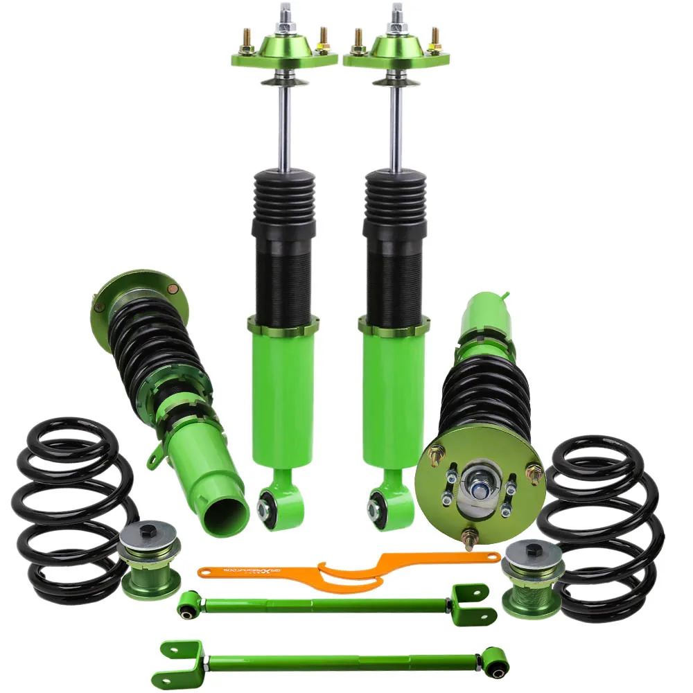 

For BMW E46 3 Series 320i 323i 323Ci 325Ci Coilover Suspension Shock Coilovers Strut Springs with 2 Rocker control arms