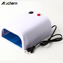 Aochern Free Shipping,White 36w 220V/110V 120s with 3 bulb gel uv lamp nail art dryer machine drying polish for nail tools # 818