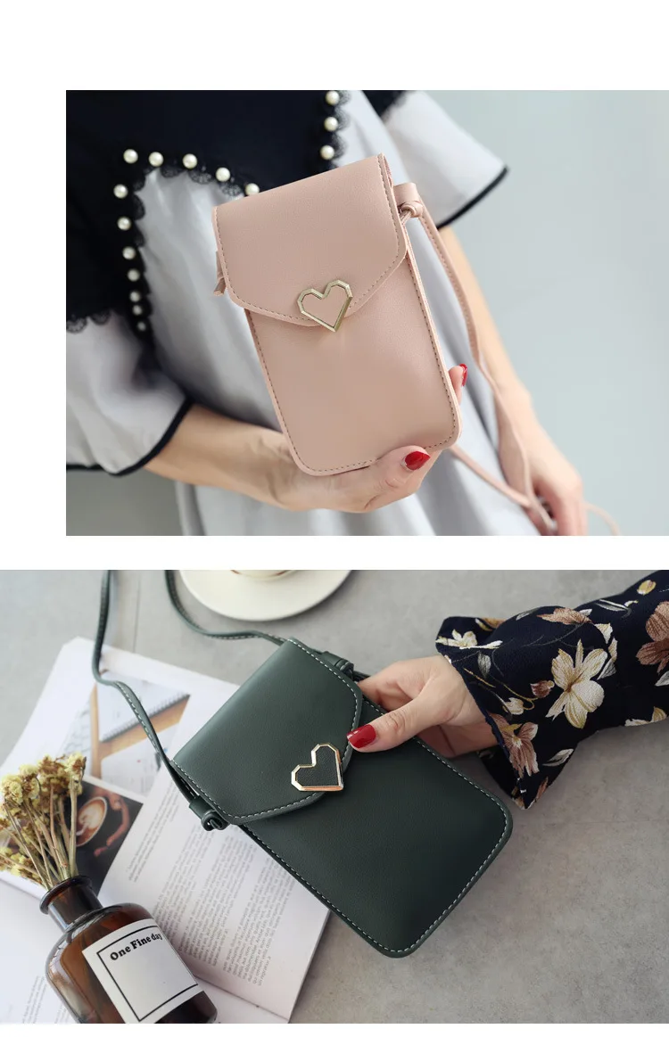 Новинка, кошелек для мобильного телефона с сенсорным экраном, кожаный плечевой ремень для смартфона, дамская сумка для Iphone X, для huawei P30