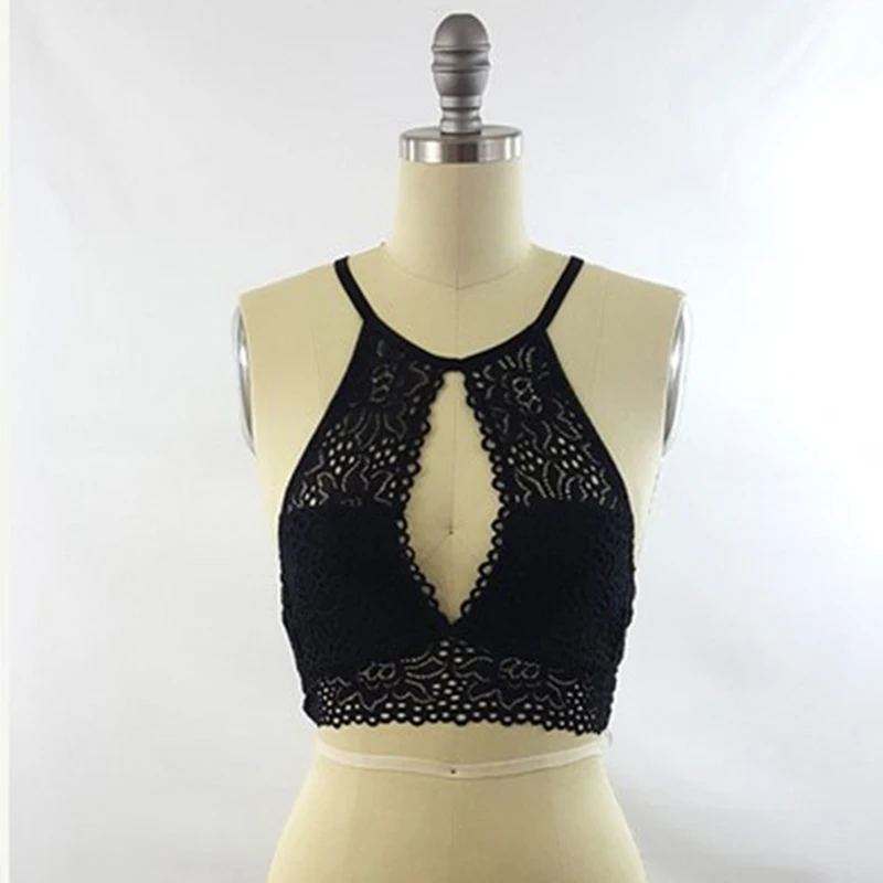 Women Ladies Sexy Padded Lace Crop Tops Lace Camisoles Women Vest Leisure Breathable Intimates Padded Caimsole Top
