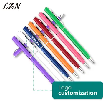 

LZN Rotating Metal Ballpoint Pen Exquisite Small Oil Pen Company Office Commercial Stationery Free Print Text/Logo for Promotion