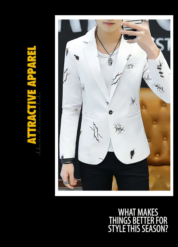 Blazer juvenil masculino moderno, casual, primavera 2020
