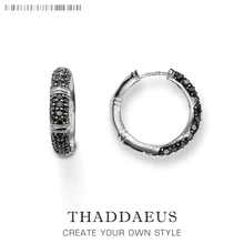 Pendientes de aro con bisagras criolla negra de bambú, joyería buena de moda Thomas GLM para mujeres y hombres, regalo de 2018 Ts en plata de ley 925(China)
