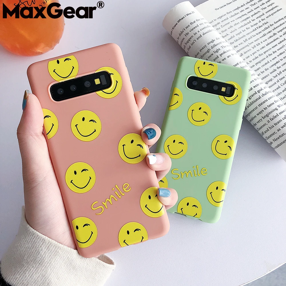 

Cute Smile Emoji Soft Silicone Phone Case For SamSung Galaxy S8 S9 S10 Plus S10E E Note 8 9 S9Plus S8plus Girly Cover Funda Capa