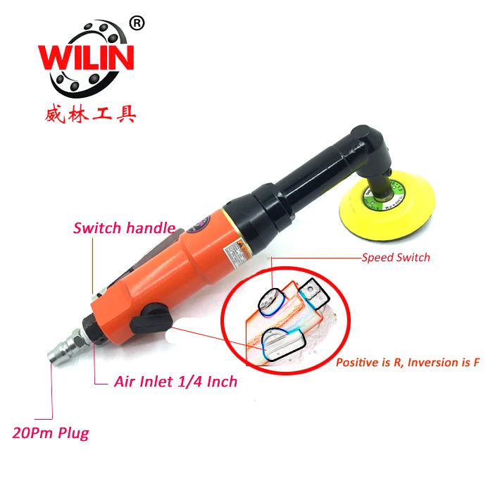 

3 Inch Micro Min Pneumatic Angle Grinder Car Headlights Polishing Door Handle And Narrow Samll Area Point Detail Paint Repair