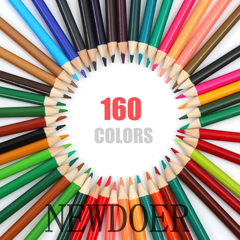NEWDOER China High Quality 120 / 160 Different Color Pencil Safety Non-toxic Oily Lapis de cor Artist Professional Painting Set
