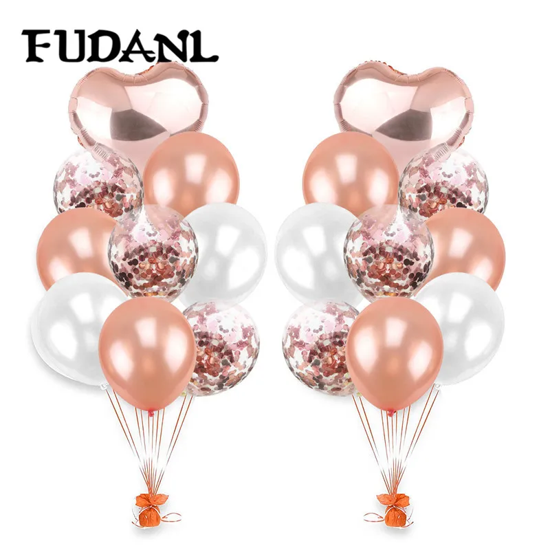 

1set Multi Confetti Balloon Happy Birthday Wedding Party Balloons Rose Gold Helium Ballons Boy Girl Baby Shower Party Supplies