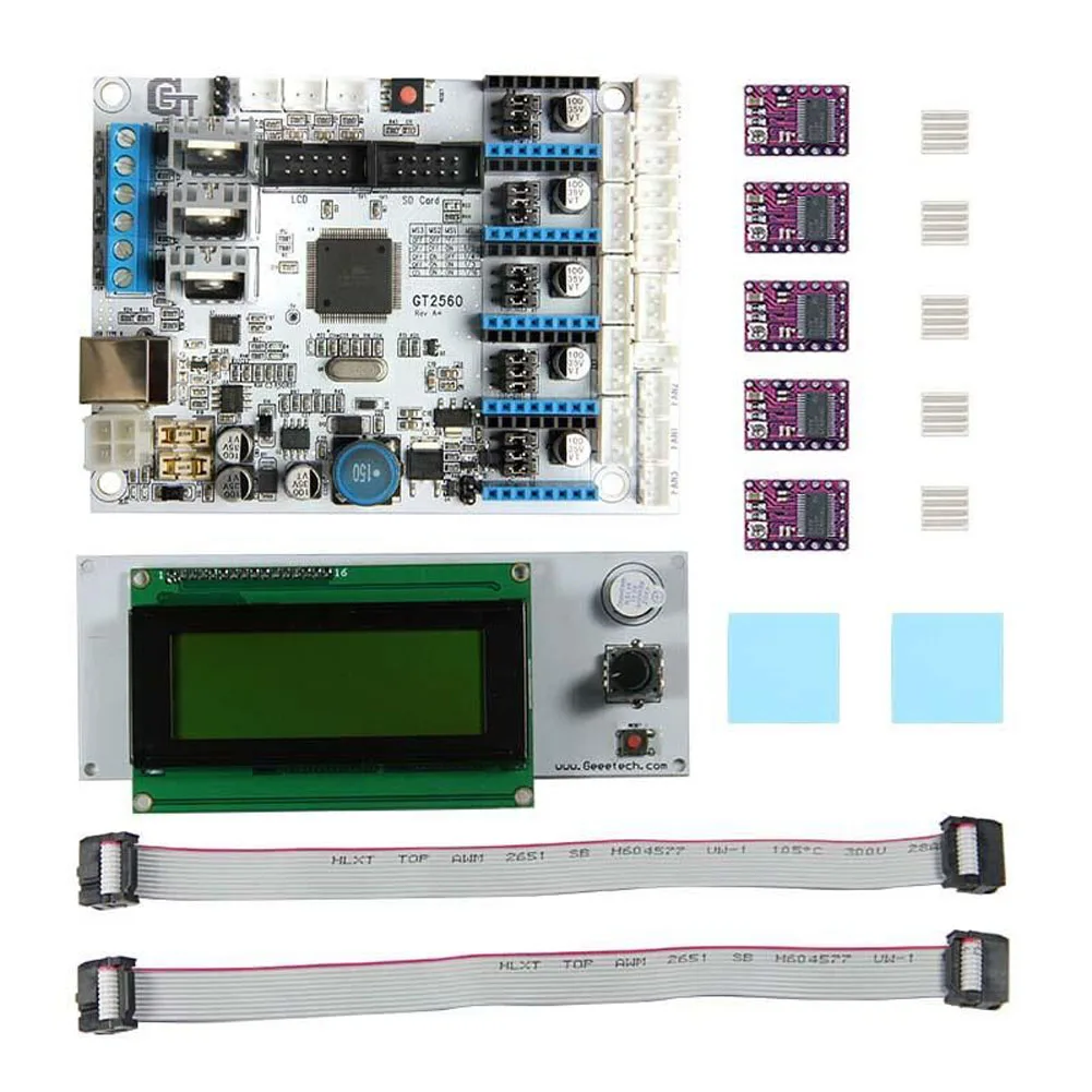 

New 3D Printer Motherboard Kit GT2560 Controller Board + LCD 2004 + 5 Pcs DRV8825 Driver